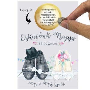 Kaparós sorsjegy egyedi felirat nászajándék esküvő - otthon & életmód - papír, írószer - ajándékozás kellékei - ajándék sorsjegy - Meska.hu
