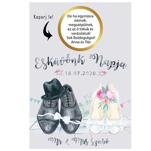 Kaparós sorsjegy egyedi felirat nászajándék esküvő - otthon & életmód - papír, írószer - ajándékozás kellékei - ajándék sorsjegy - Meska.hu