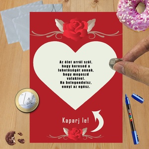 Kaparós sorsjegy egyedi felirat sziv szerelmemnek - otthon & életmód - papír, írószer - ajándékozás kellékei - ajándék sorsjegy - Meska.hu