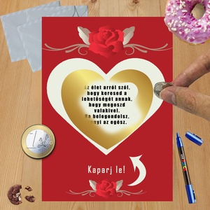 Kaparós sorsjegy egyedi felirat sziv szerelmemnek - otthon & életmód - papír, írószer - ajándékozás kellékei - ajándék sorsjegy - Meska.hu