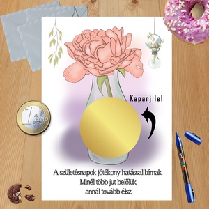 Kaparós sorsjegy egyedi felirat Születésnap évforduló, Otthon & Életmód, Papír, írószer, Ajándékozás kellékei, Ajándék sorsjegy, Fotó, grafika, rajz, illusztráció, MESKA