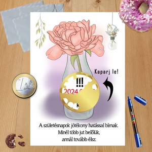 Kaparós sorsjegy egyedi felirat Születésnap évforduló - otthon & életmód - papír, írószer - ajándékozás kellékei - ajándék sorsjegy - Meska.hu