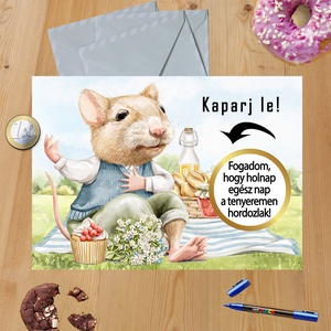 Kaparós sorsjegy egyedi felirat Születésnapi torta - otthon & életmód - papír, írószer - ajándékozás kellékei - ajándék sorsjegy - Meska.hu