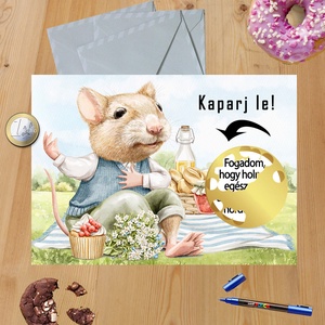 Kaparós sorsjegy egyedi felirat Születésnapi torta - otthon & életmód - papír, írószer - ajándékozás kellékei - ajándék sorsjegy - Meska.hu