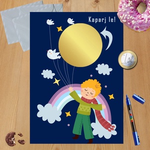 Kaparós sorsjegy egyedi felirat Kis herceg, Otthon & Életmód, Papír, írószer, Ajándékozás kellékei, Ajándék sorsjegy, Fotó, grafika, rajz, illusztráció, MESKA