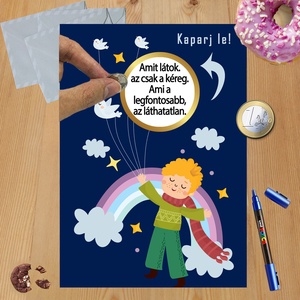 Kaparós sorsjegy egyedi felirat Kis herceg - otthon & életmód - papír, írószer - ajándékozás kellékei - ajándék sorsjegy - Meska.hu