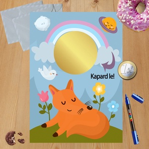 Kaparós sorsjegy egyedi felirat Kis herceg Róka - otthon & életmód - papír, írószer - ajándékozás kellékei - ajándék sorsjegy - Meska.hu