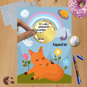 Kaparós sorsjegy egyedi felirat Kis herceg Róka - otthon & életmód - papír, írószer - ajándékozás kellékei - ajándék sorsjegy - Meska.hu