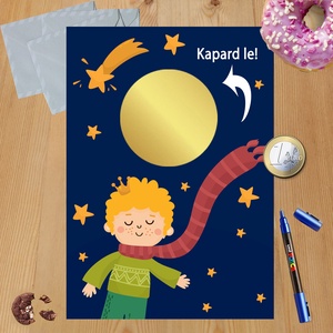 Kaparós sorsjegy egyedi felirat Kis herceg - otthon & életmód - papír, írószer - ajándékozás kellékei - ajándék sorsjegy - Meska.hu