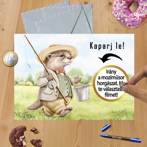 Kaparós sorsjegy egyedi felirat Születésnap Horgász - otthon & életmód - papír, írószer - ajándékozás kellékei - ajándék sorsjegy - Meska.hu