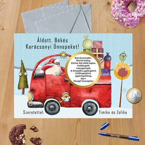 Karácsonyi kaparós sorsjegy egyedi felirat vicces ajándék - otthon & életmód - papír, írószer - ajándékozás kellékei - ajándék sorsjegy - Meska.hu