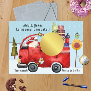Karácsonyi kaparós sorsjegy egyedi felirat vicces ajándék, Otthon & Életmód, Papír, írószer, Ajándékozás kellékei, Ajándék sorsjegy, Fotó, grafika, rajz, illusztráció, MESKA