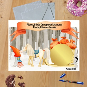 Karácsonyi kaparós sorsjegy egyedi felirat vicces ajándék - otthon & életmód - papír, írószer - ajándékozás kellékei - ajándék sorsjegy - Meska.hu
