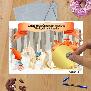 Karácsonyi kaparós sorsjegy egyedi felirat vicces ajándék - otthon & életmód - papír, írószer - ajándékozás kellékei - ajándék sorsjegy - Meska.hu