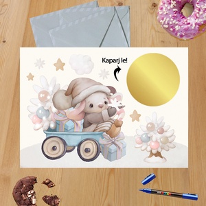 Karácsonyi kaparós sorsjegy egyedi felirat vicces ajándék, Otthon & Életmód, Papír írószer, Ajándékozás kellékei, Ajándék sorsjegy, Fotó, grafika, rajz, illusztráció, MESKA