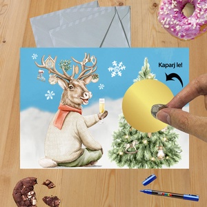 Karácsonyi kaparós sorsjegy egyedi felirat vicces ajándék - otthon & lakás - papír írószer - képeslap & levélpapír - Meska.hu