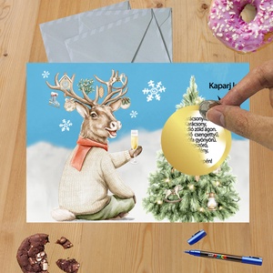 Karácsonyi kaparós sorsjegy egyedi felirat vicces ajándék, Otthon & Életmód, Papír, írószer, Ajándékozás kellékei, Ajándék sorsjegy, Fotó, grafika, rajz, illusztráció, MESKA
