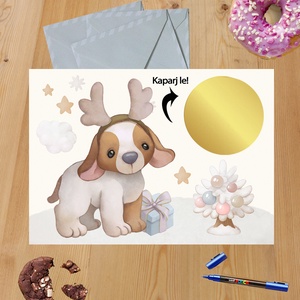 Karácsonyi kaparós sorsjegy egyedi felirat vicces ajándék, Otthon & Életmód, Papír írószer, Ajándékozás kellékei, Ajándék sorsjegy, Fotó, grafika, rajz, illusztráció, MESKA