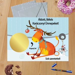 Karácsonyi kaparós sorsjegy egyedi felirat vicces ajándék, Otthon & Életmód, Papír, írószer, Ajándékozás kellékei, Ajándék sorsjegy, Fotó, grafika, rajz, illusztráció, MESKA