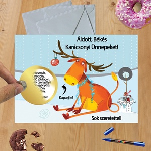 Karácsonyi kaparós sorsjegy egyedi felirat vicces ajándék - Meska.hu