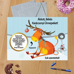 Karácsonyi kaparós sorsjegy egyedi felirat vicces ajándék - otthon & lakás - papír írószer - képeslap & levélpapír - Meska.hu