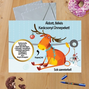 Karácsonyi kaparós sorsjegy egyedi felirat vicces ajándék - otthon & életmód - papír, írószer - ajándékozás kellékei - ajándék sorsjegy - Meska.hu