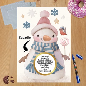 Karácsonyi kaparós sorsjegy egyedi felirat vicces ajándék - otthon & életmód - papír, írószer - ajándékozás kellékei - ajándék sorsjegy - Meska.hu