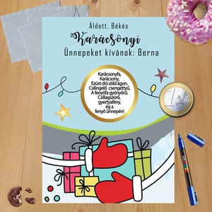 Karácsonyi kaparós sorsjegy egyedi felirat vicces ajándék - otthon & életmód - papír, írószer - ajándékozás kellékei - ajándék sorsjegy - Meska.hu