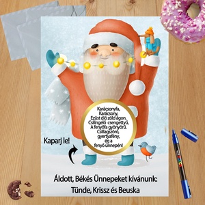 Karácsonyi kaparós sorsjegy egyedi felirat vicces ajándék - otthon & életmód - papír, írószer - ajándékozás kellékei - ajándék sorsjegy - Meska.hu