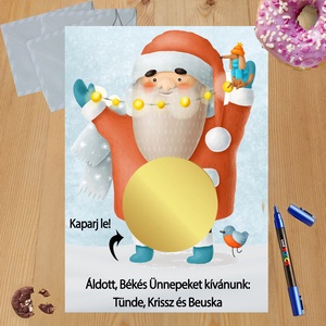 Karácsonyi kaparós sorsjegy egyedi felirat vicces ajándék - Meska.hu