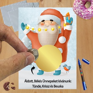 Karácsonyi kaparós sorsjegy egyedi felirat vicces ajándék - otthon & életmód - papír, írószer - ajándékozás kellékei - ajándék sorsjegy - Meska.hu