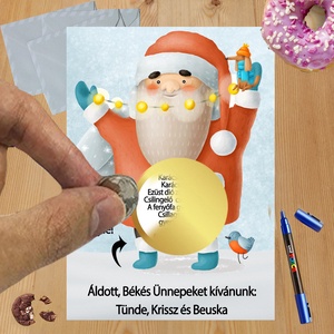 Karácsonyi kaparós sorsjegy egyedi felirat vicces ajándék, Otthon & Életmód, Papír írószer, Ajándékozás kellékei, Ajándék sorsjegy, Fotó, grafika, rajz, illusztráció, MESKA