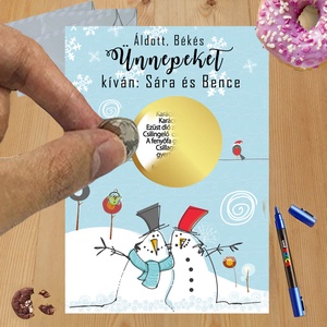 Karácsonyi kaparós sorsjegy egyedi felirat vicces ajándék - otthon & életmód - papír, írószer - ajándékozás kellékei - ajándék sorsjegy - Meska.hu