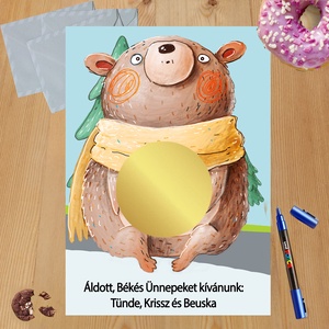 Karácsonyi kaparós sorsjegy egyedi felirat vicces ajándék, Otthon & Életmód, Papír írószer, Ajándékozás kellékei, Ajándék sorsjegy, Fotó, grafika, rajz, illusztráció, MESKA