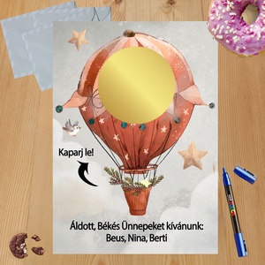Karácsonyi kaparós sorsjegy egyedi felirat vicces ajándék, Otthon & Életmód, Papír, írószer, Ajándékozás kellékei, Ajándék sorsjegy, Fotó, grafika, rajz, illusztráció, MESKA