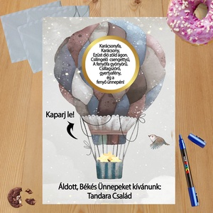 Karácsonyi kaparós sorsjegy egyedi felirat vicces ajándék - otthon & életmód - papír, írószer - ajándékozás kellékei - ajándék sorsjegy - Meska.hu