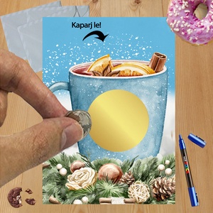 Karácsonyi kaparós sorsjegy egyedi felirat vicces ajándék - otthon & életmód - papír, írószer - ajándékozás kellékei - ajándék sorsjegy - Meska.hu