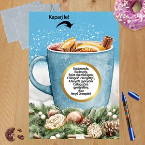 Karácsonyi kaparós sorsjegy egyedi felirat vicces ajándék - otthon & életmód - papír, írószer - ajándékozás kellékei - ajándék sorsjegy - Meska.hu