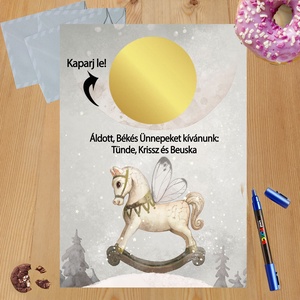 Karácsonyi kaparós sorsjegy egyedi felirat vicces ajándék, Otthon & Életmód, Papír, írószer, Ajándékozás kellékei, Ajándék sorsjegy, Fotó, grafika, rajz, illusztráció, MESKA