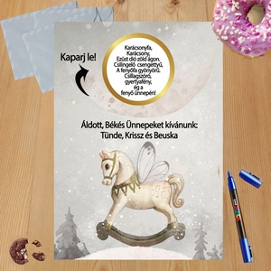 Karácsonyi kaparós sorsjegy egyedi felirat vicces ajándék - otthon & életmód - papír, írószer - ajándékozás kellékei - ajándék sorsjegy - Meska.hu
