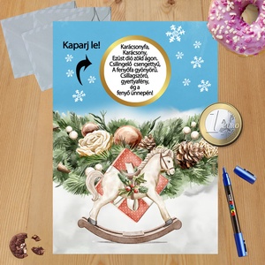Karácsonyi kaparós sorsjegy egyedi felirat vicces ajándék - otthon & életmód - papír, írószer - ajándékozás kellékei - ajándék sorsjegy - Meska.hu
