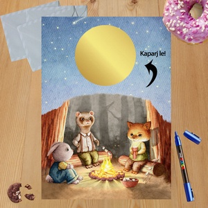 Karácsonyi kaparós sorsjegy egyedi felirat vicces ajándék, Otthon & Életmód, Papír, írószer, Ajándékozás kellékei, Ajándék sorsjegy, Fotó, grafika, rajz, illusztráció, MESKA