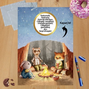 Karácsonyi kaparós sorsjegy egyedi felirat vicces ajándék - otthon & életmód - papír, írószer - ajándékozás kellékei - ajándék sorsjegy - Meska.hu