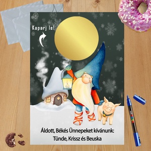 Karácsonyi kaparós sorsjegy egyedi felirat vicces ajándék, Otthon & Életmód, Papír, írószer, Ajándékozás kellékei, Ajándék sorsjegy, Fotó, grafika, rajz, illusztráció, MESKA