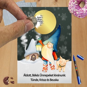 Karácsonyi kaparós sorsjegy egyedi felirat vicces ajándék, Otthon & Életmód, Papír, írószer, Ajándékozás kellékei, Ajándék sorsjegy, Fotó, grafika, rajz, illusztráció, MESKA
