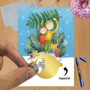 Karácsonyi kaparós sorsjegy egyedi felirat vicces ajándék, Otthon & Életmód, Papír, írószer, Ajándékozás kellékei, Ajándék sorsjegy, Fotó, grafika, rajz, illusztráció, MESKA