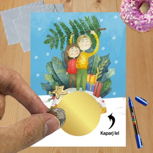 Karácsonyi kaparós sorsjegy egyedi felirat vicces ajándék - otthon & életmód - papír, írószer - ajándékozás kellékei - ajándék sorsjegy - Meska.hu