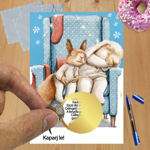 Karácsonyi kaparós sorsjegy egyedi felirat vicces ajándék, Otthon & Életmód, Papír, írószer, Ajándékozás kellékei, Ajándék sorsjegy, Fotó, grafika, rajz, illusztráció, MESKA