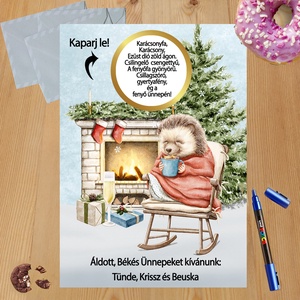 Karácsonyi kaparós sorsjegy egyedi felirat vicces ajándék - otthon & életmód - papír, írószer - ajándékozás kellékei - ajándék sorsjegy - Meska.hu