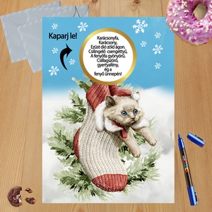 Karácsonyi kaparós sorsjegy egyedi felirat vicces ajándék - otthon & életmód - papír, írószer - ajándékozás kellékei - ajándék sorsjegy - Meska.hu